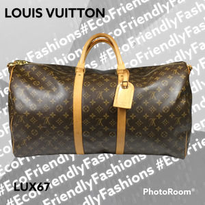 LOUIS VUITTON Monogram Keepall Bandouliere 55 Travel, Duffle.